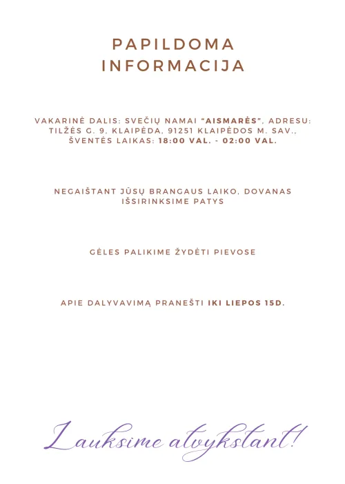 91 Informacija vestuviu sveciams